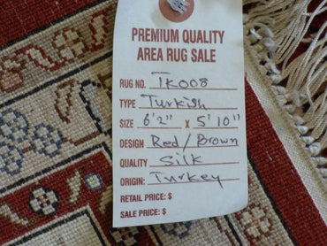 One Of The Kind Hand Made Turkish Silk design rugs size 6'2 x 5'10" Abc-Silk-TK008 ABC Rugs Kilims