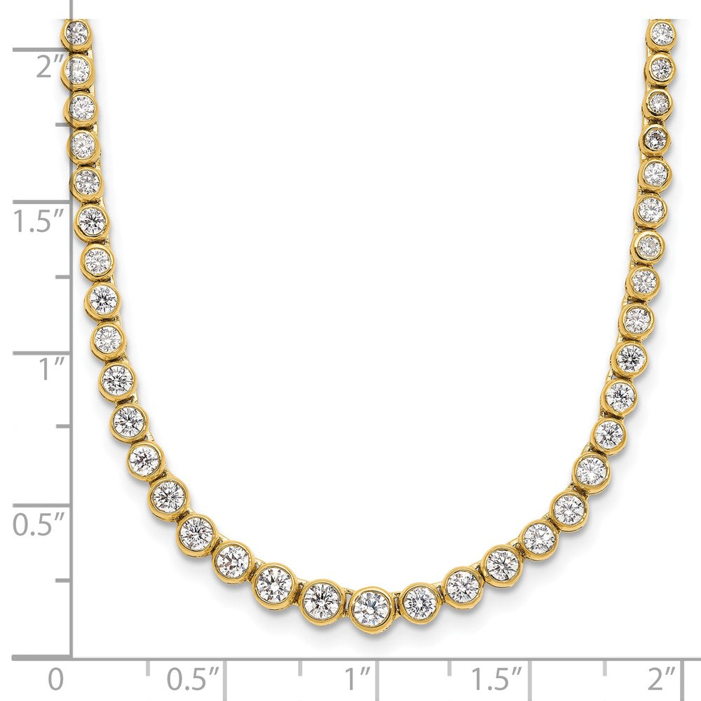 14k 3 ct Lab Grown Dia VS/SI+ G+ 16 in w/ 2 in ext Grad Tennis Necklace