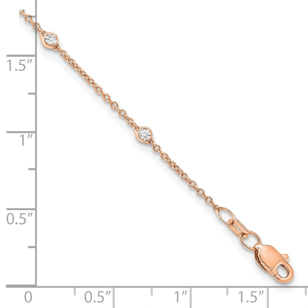 TO 14kr 1/5ct Lab Grown Diamond VS+ F+ Comp. 9 Station 9 inch Bracelet