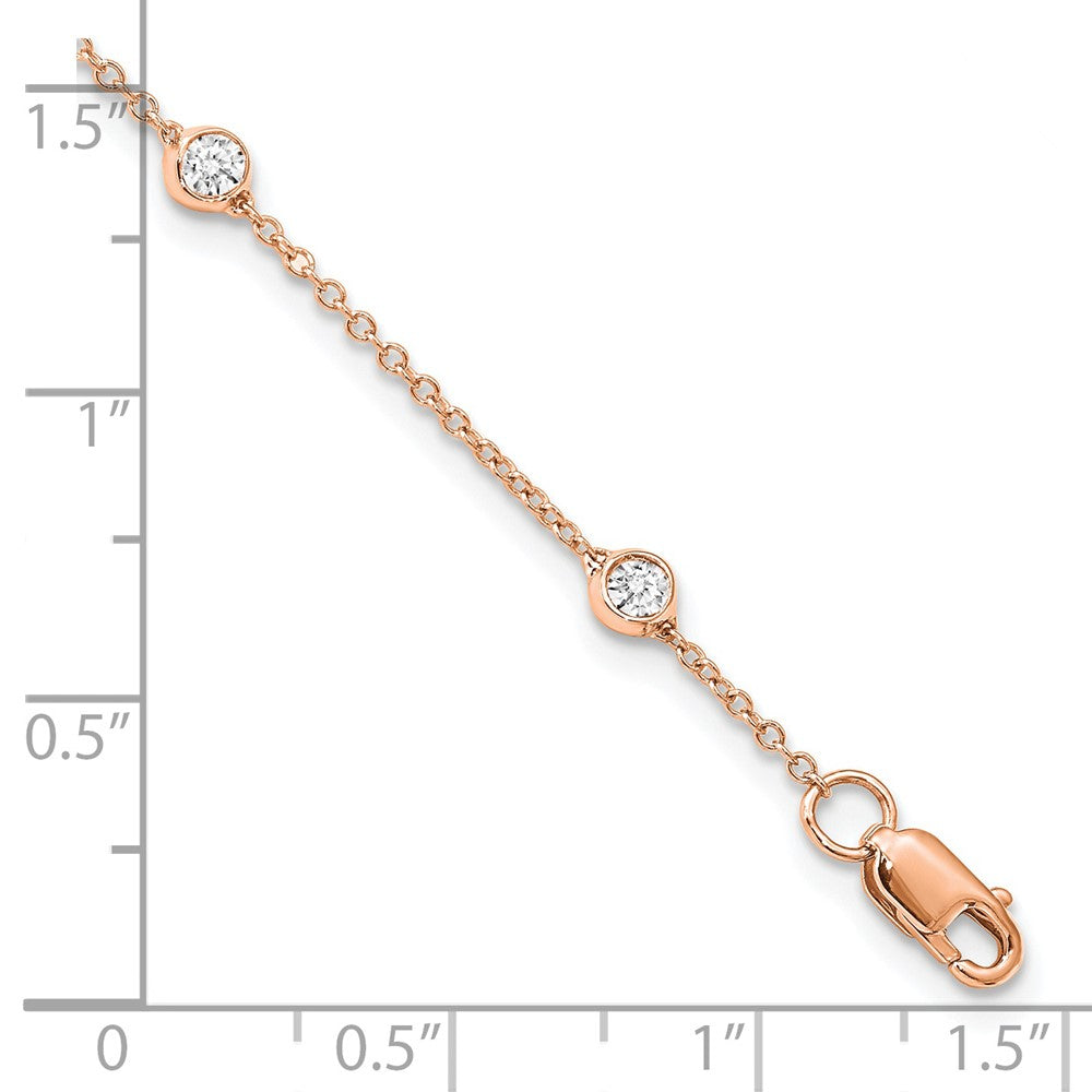TO 14kr 1/2ct Lab Grown Diamond VS+ F+ Comp. 8 Station 8 inch Bracelet