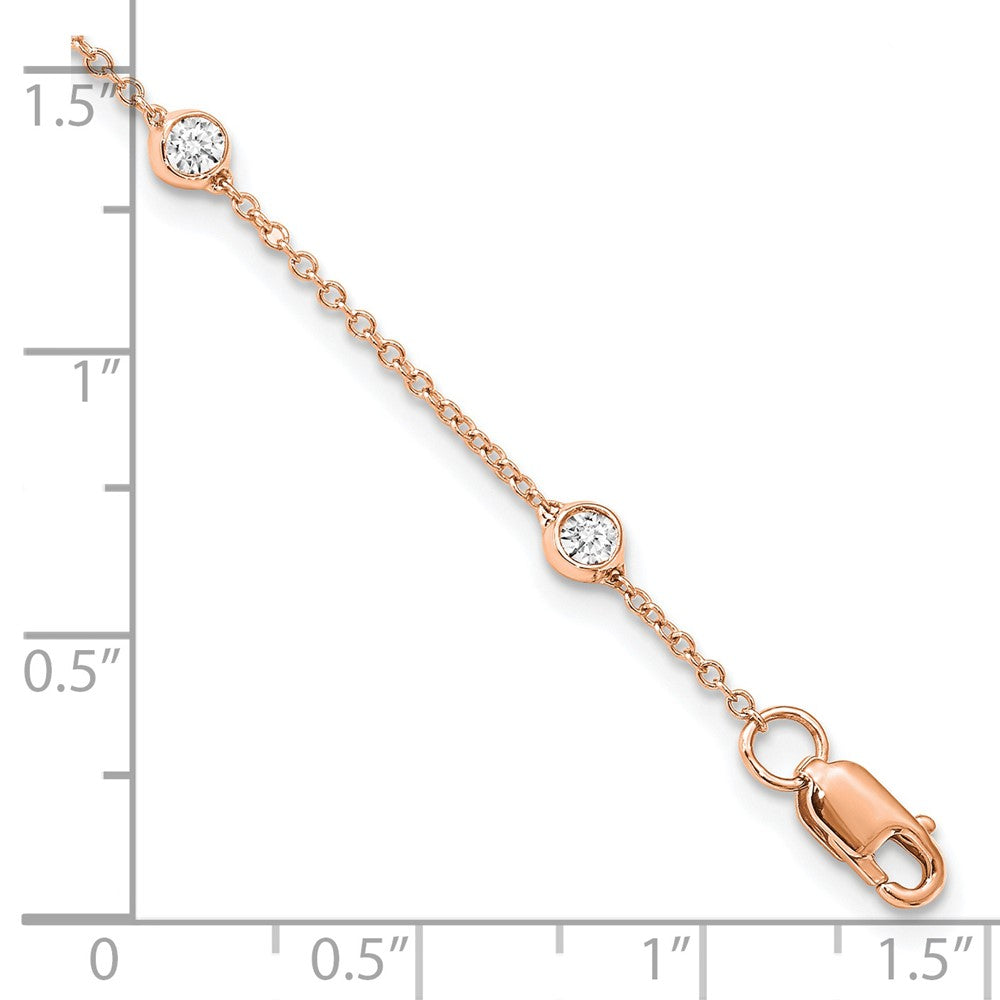 TO 14kr 1/2ct Lab Grown Diamond VS+ F+ Comp. 9 Station 9 inch Bracelet