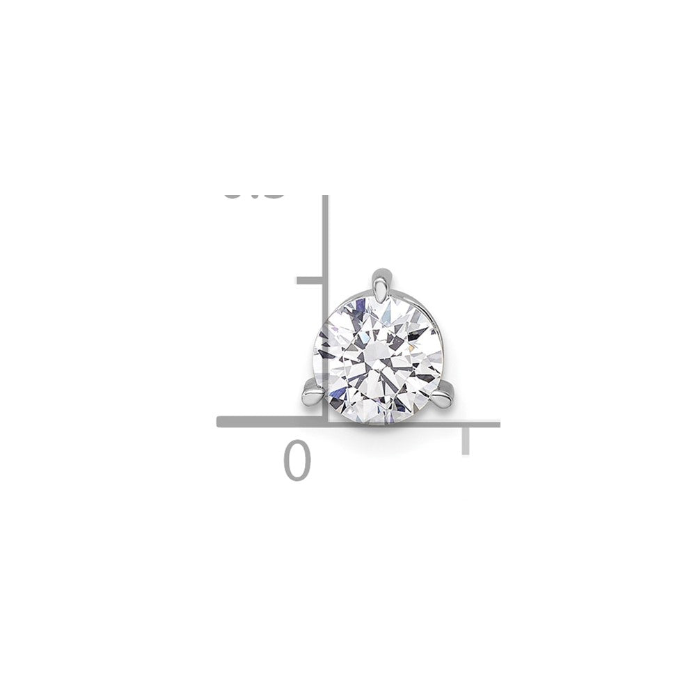 14k White Gold 3/4 ct Lab Grown Diamond VS/SI+ G+ Comp 3 Prong Chain Slide