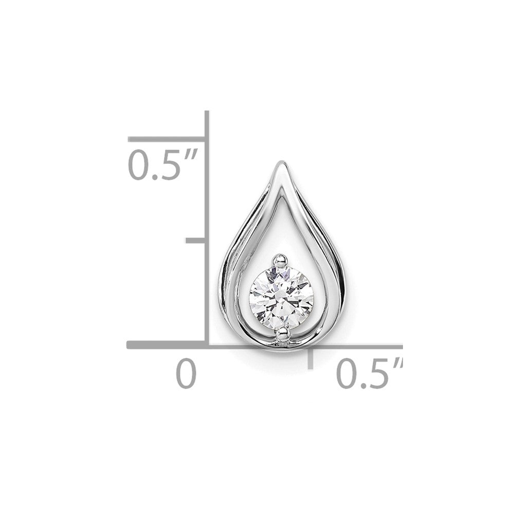 14kw 1/4ct Lab Grown Diamond VS/SI+ G+ Comp Teardrop Chain Slide