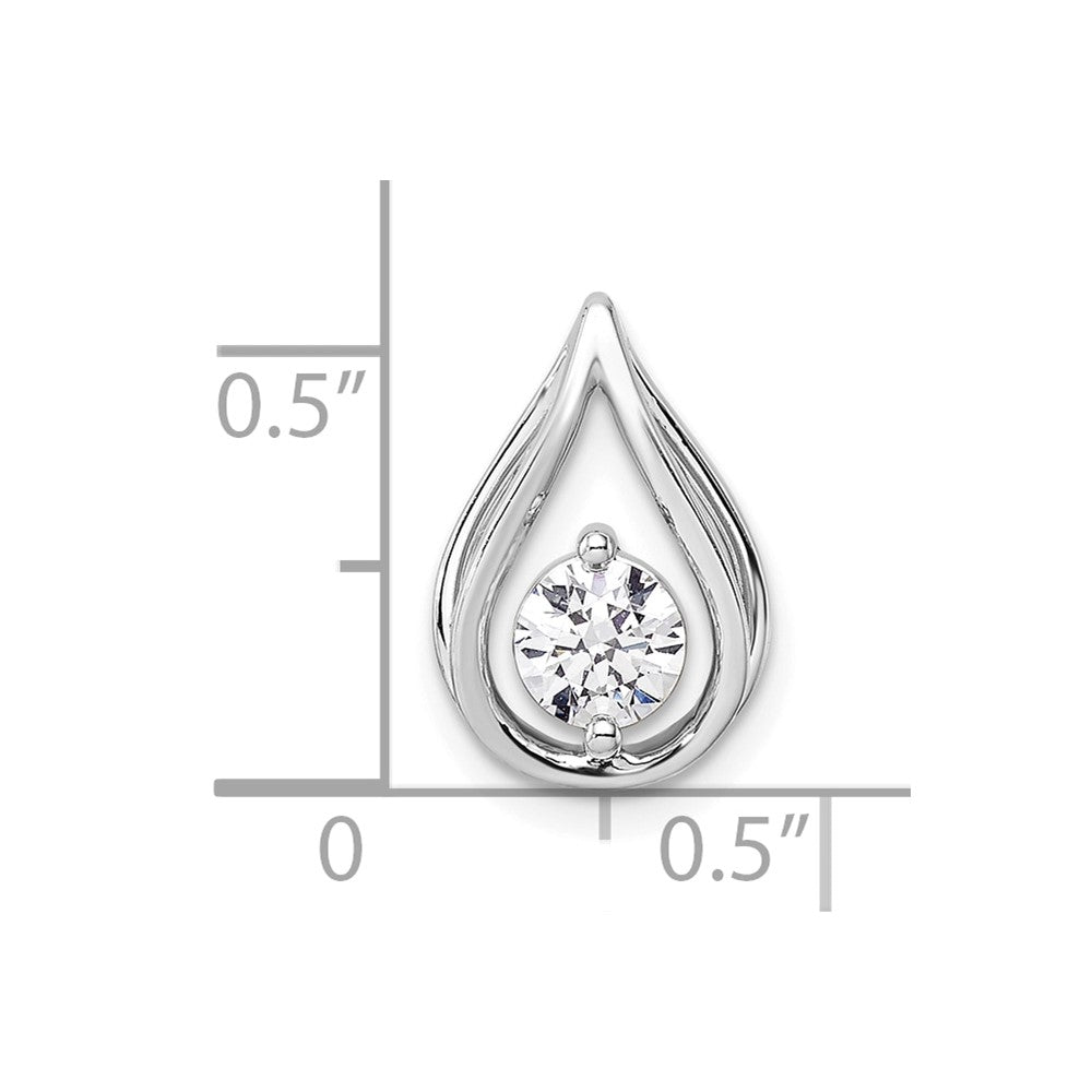 14kw 1/2ct Lab Grown Diamond VS/SI+ G+ Comp Teardrop Chain Slide