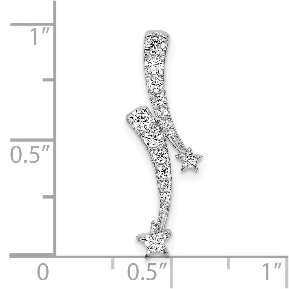 14k White Gold 1/4 ct Lab Grown Dia VS/SI+ G+ Shooting Star Chain Slide