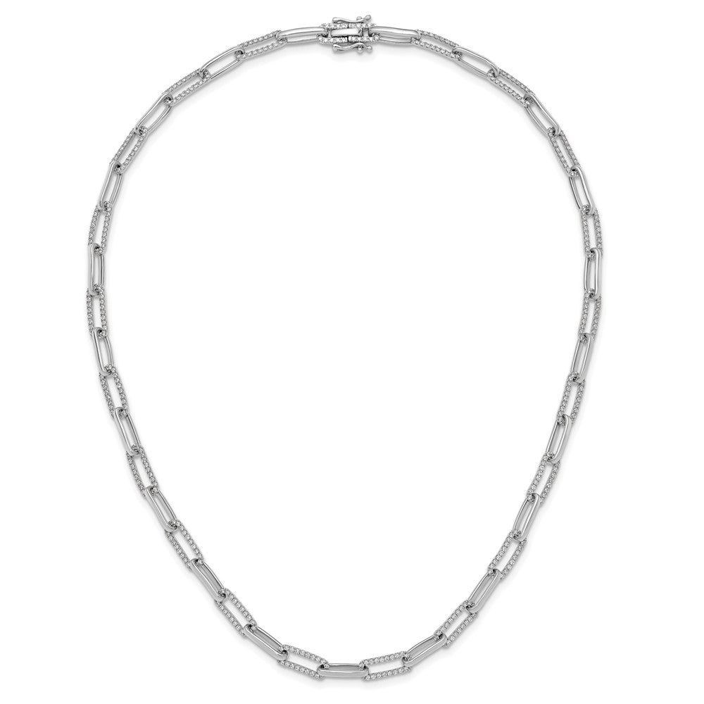 14kw 3 3/4ct Lab Grown Dia VS/SI+ G+ 18in Fashion Paperclip Necklace