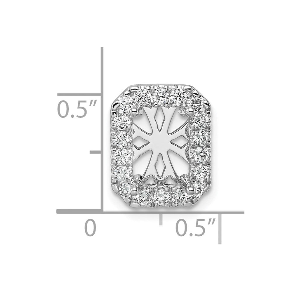14kw 1/2ct Lab Grown Diamond VS/SI+ G+ Radiant Semi Halo Chain Slide