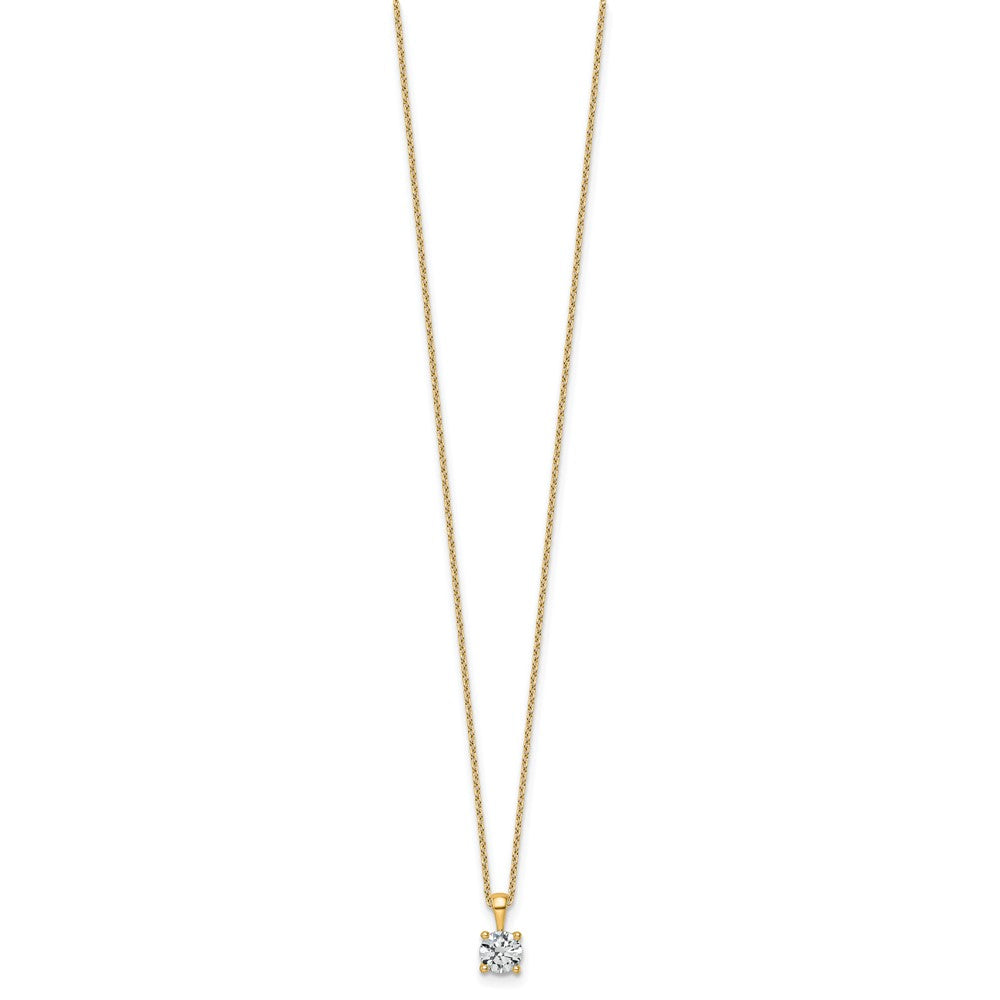 14k 3/4ct Lab Grown Dia VS/SI+ G+ Comp 18in 4 Prong Pendant Necklace