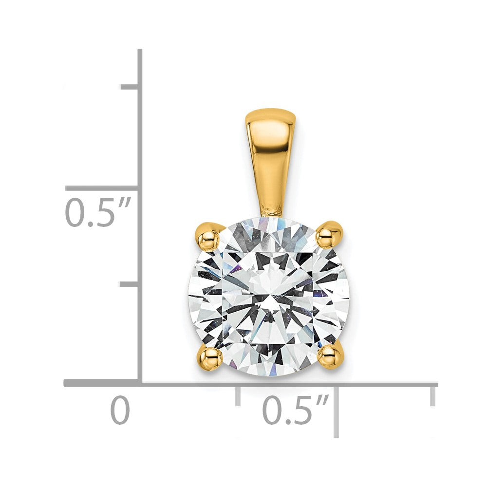 14k 4 ct Cert Lab Grown Diamond VS+ F+ Round Comp 4 Prong Pendant