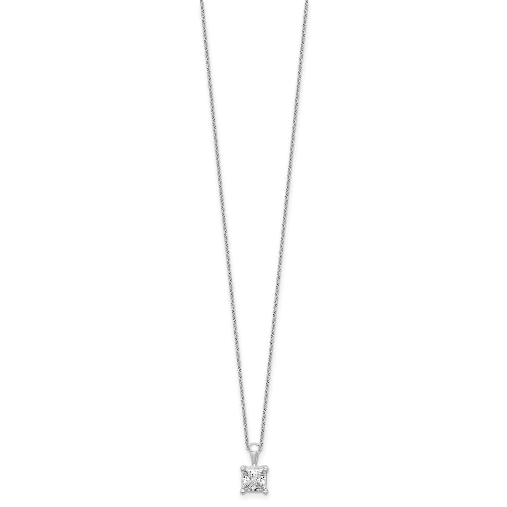 14kw 1 1/2ct Cert Lab Grown Dia VS/SI+ G+ Princess Comp 18in Necklace
