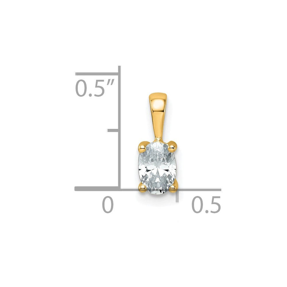 14k 1/2 ct Lab Grown Diamond VS/SI+ G+ Oval Complete 4 Prong Pendant