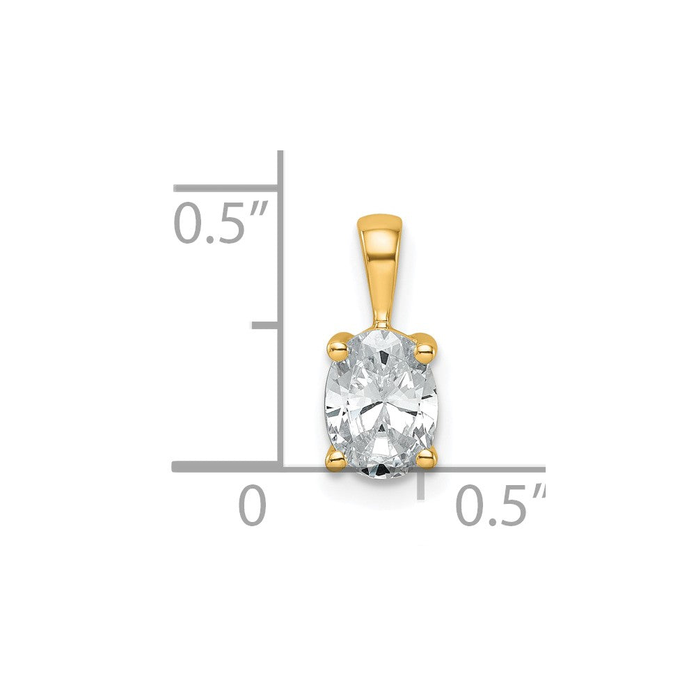 14k 3/4 ct Lab Grown Diamond VS+ F+ Oval Complete 4 Prong Pendant