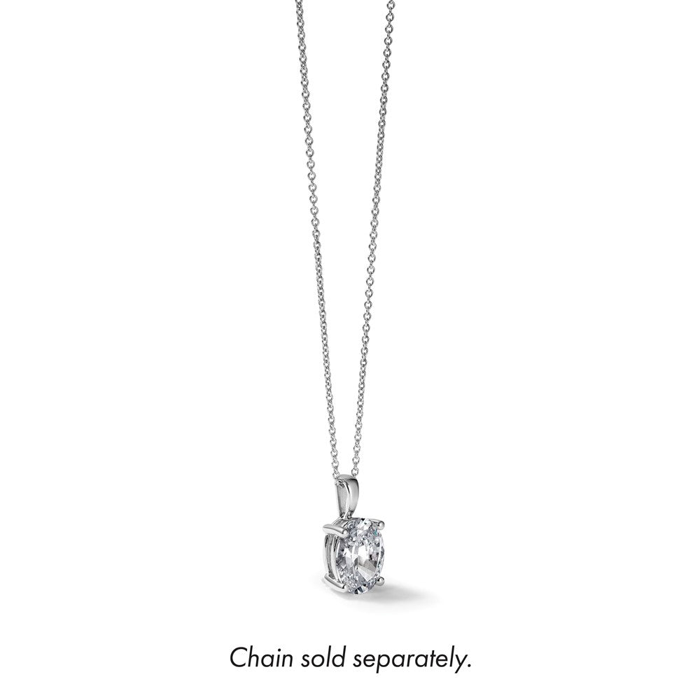 14kw 2ct Lab Grown Diamond VS/SI+ G+ Oval Comp 18in Pendant Necklace