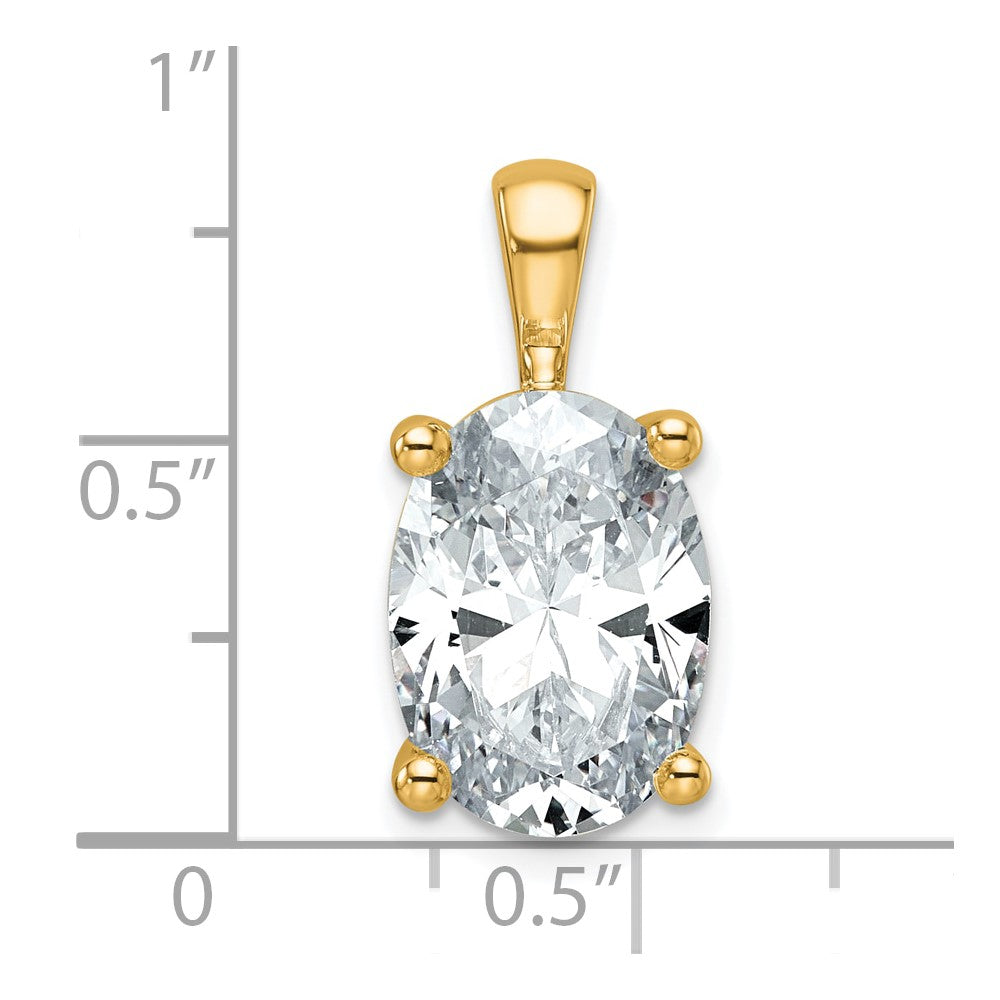14k 5 ct Lab Grown Diamond VS/SI+ G+ Oval Complete 4 Prong Pendant