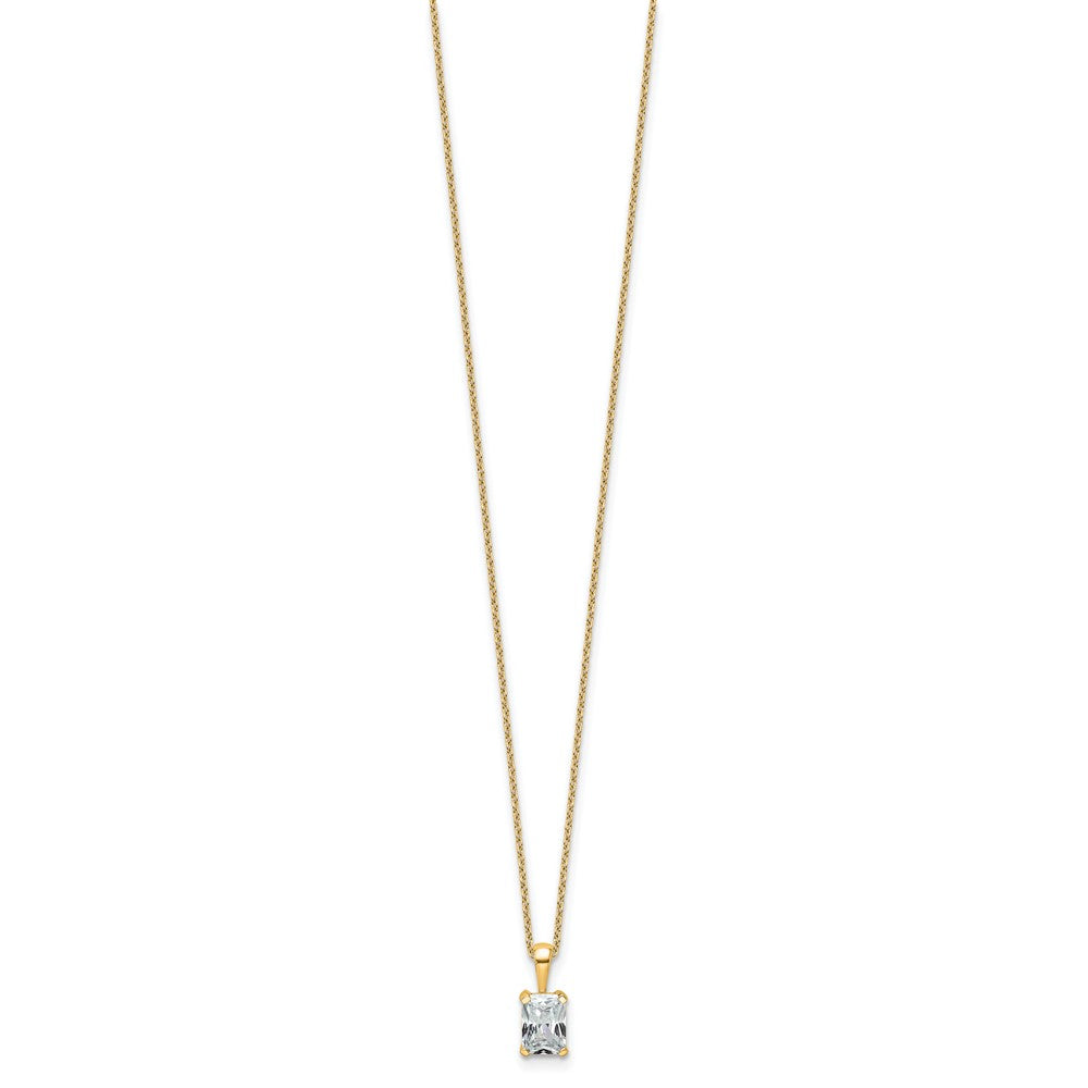 14k 3/4ct Lab Grown Dia VS+ F+ Radiant Comp 18in Pendant Necklace