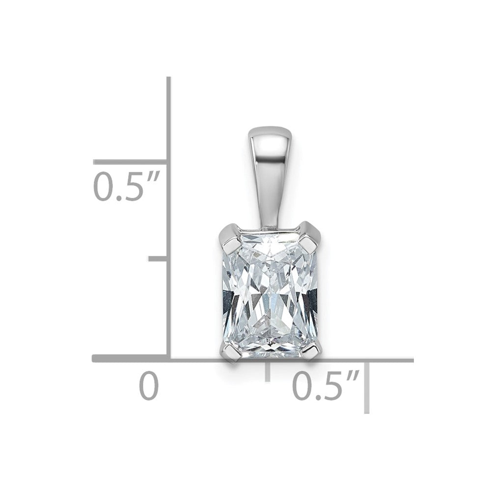 14kw 1 1/2 ct Lab Grown Dia VS/SI+ G+ Radiant Comp 4 Prong Pendant