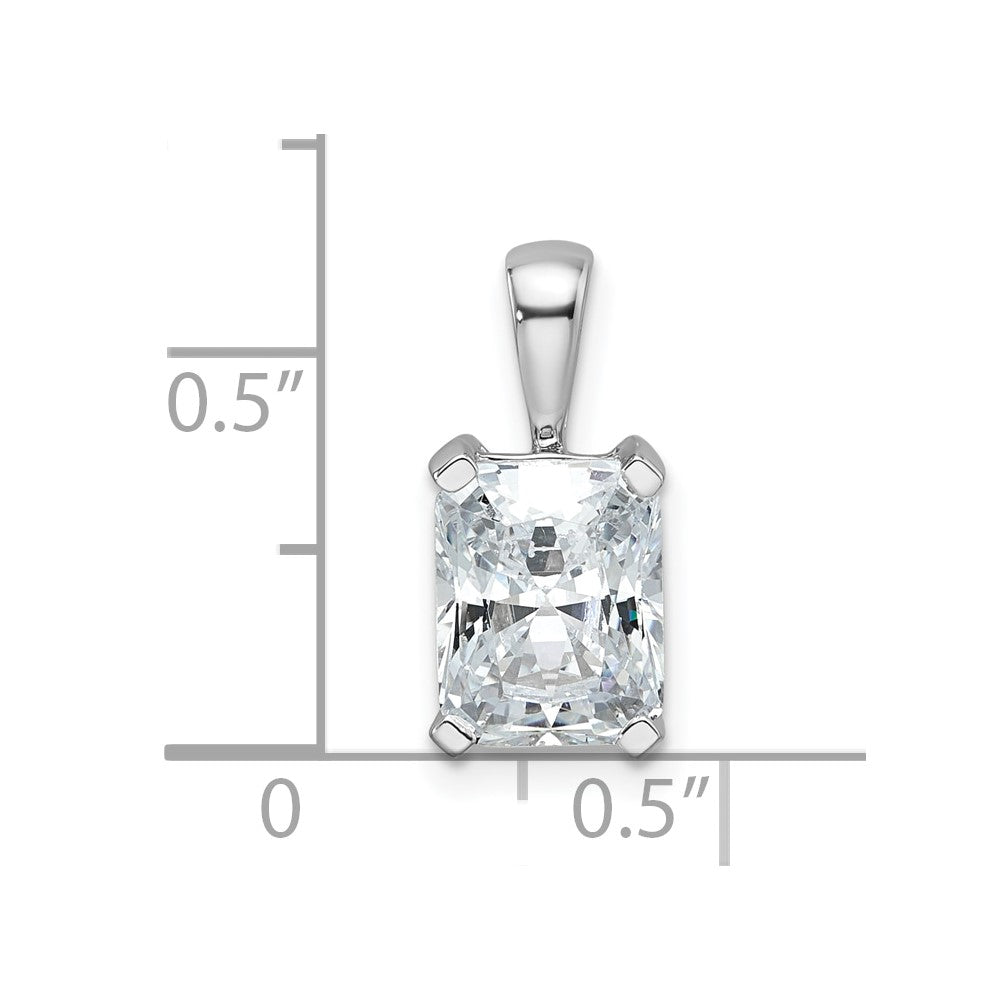 14kw 2 ct Cert Lab Grown Dia VS+ F+ Radiant Complete 4 Prong Pendant