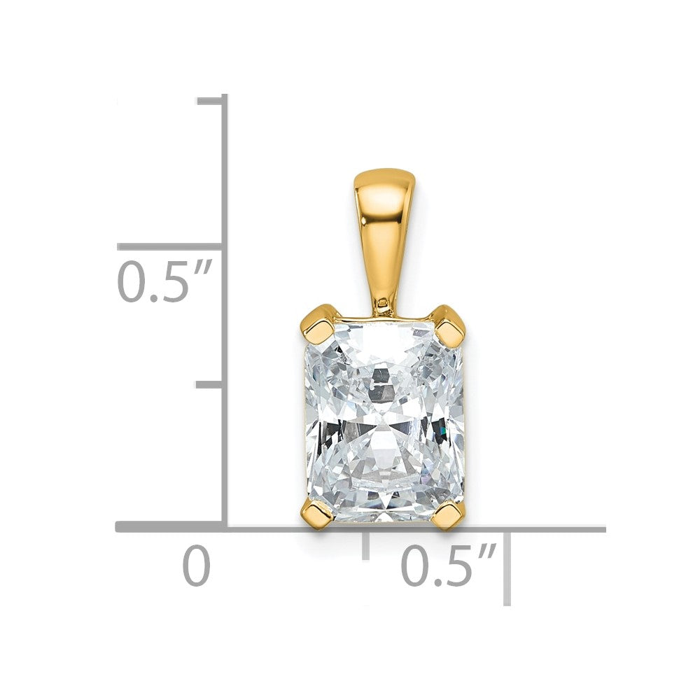 14k 2 ct Lab Grown Diamond VS+ F+ Radiant Complete 4 Prong Pendant