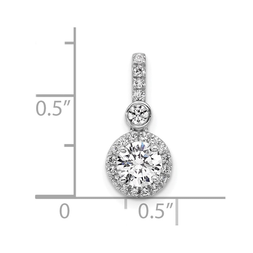 14kw 1ct Lab Grown Diamond VS+ F+ Round Comp Halo Pendant