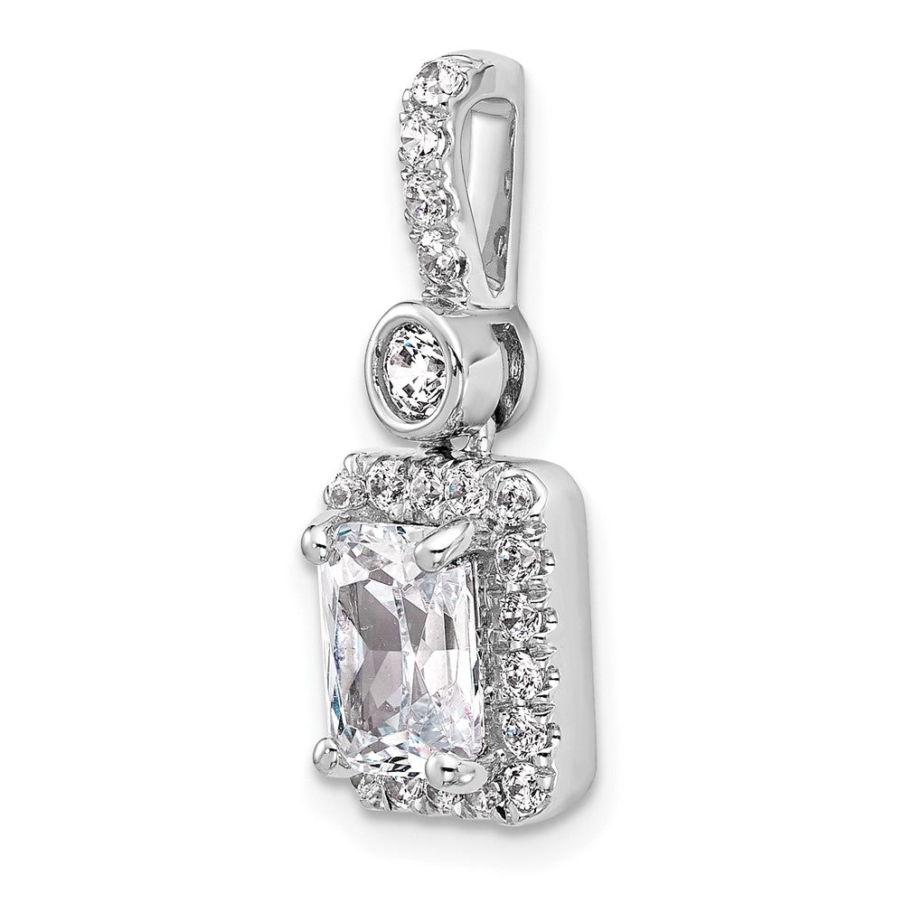 14kw 2ct Lab Grown Diamond VS/SI+ G+ Radiant Comp Halo Pendant