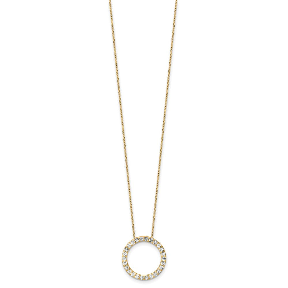 14k 1ct Lab Grown Diamond VS/SI+ G+ Comp 18in Circle Slide Necklace