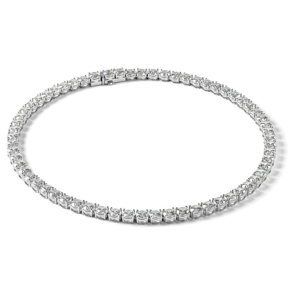 14kw 91ct Lab Grown Diamond VS+ F+ 24in Round Straight Tennis Necklace