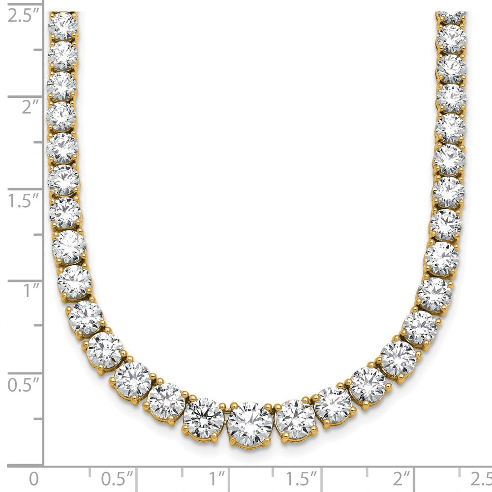 14k 28 1/2ct Lab Grown Diamond VS+ F+ 18in Graduated Tennis Necklace