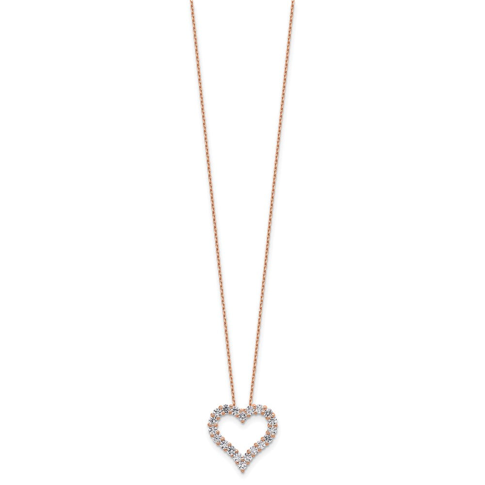 14kr 1ct Lab Grown Diamond VS/SI+ G+ Complete 18in Heart Necklace