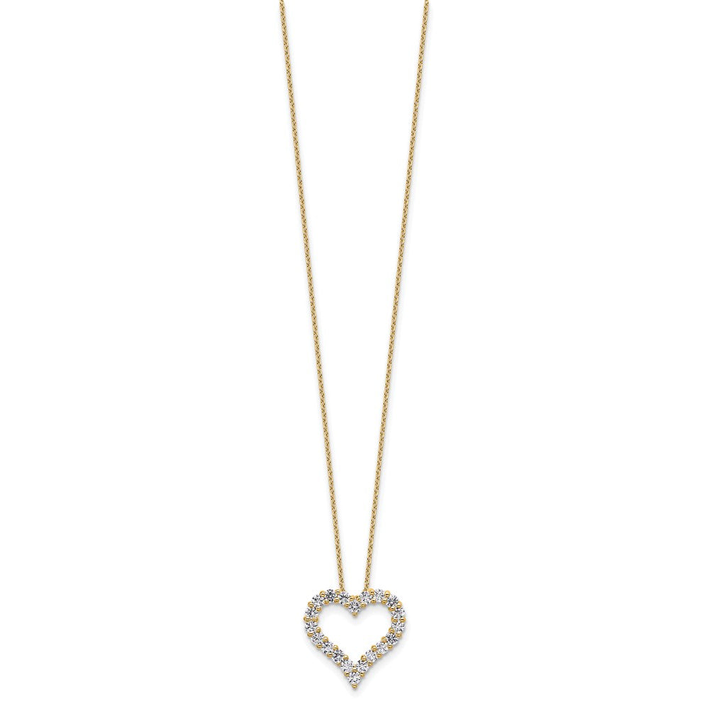 14k 1ct Lab Grown Diamond VS/SI+ G+ Complete 18in Heart Necklace