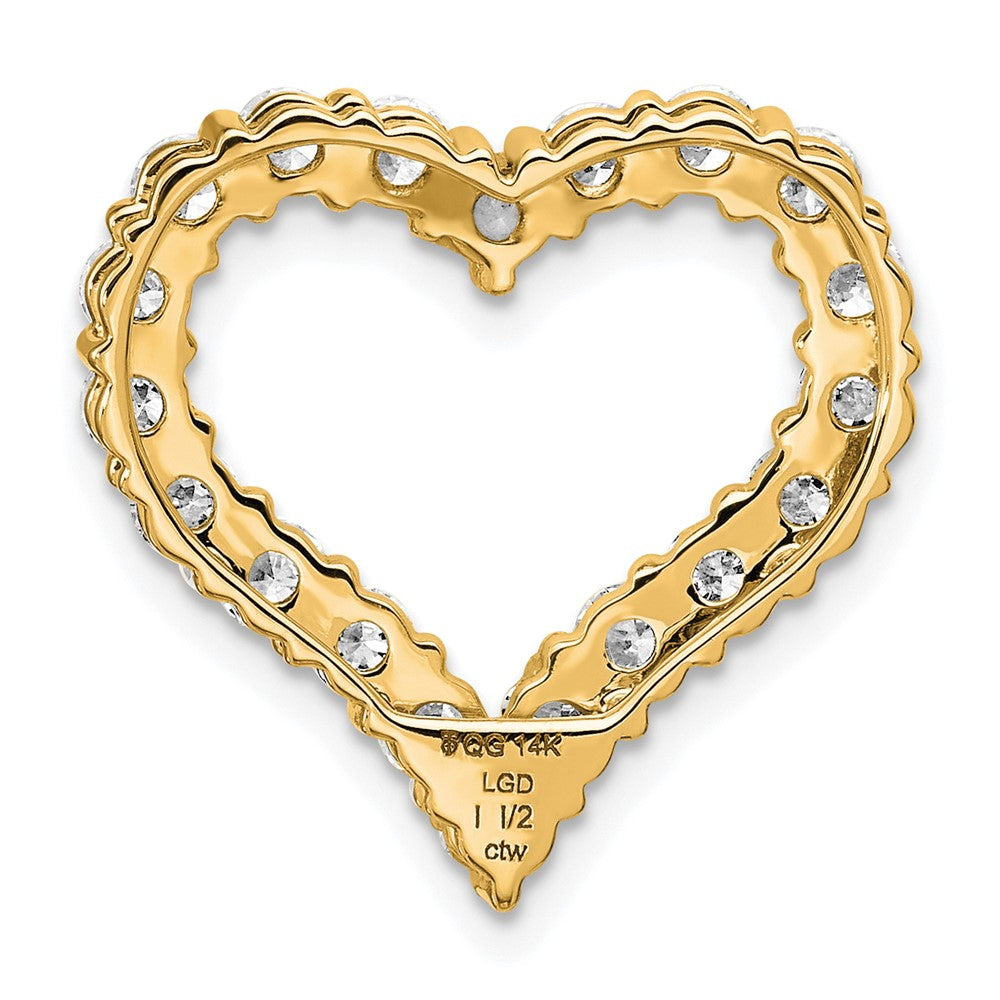 14k 1 1/2ct Lab Grown Diamond VS+ F+ Comp Heart Chain Slide