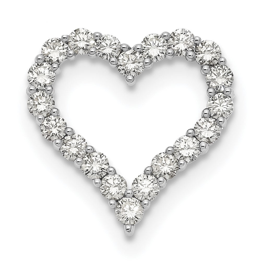 14k White Gold 2ct Lab Grown Diamond VS+ F+ Comp Heart Chain Slide