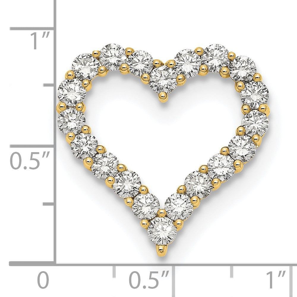 14k 2ct Lab Grown Diamond VS/SI+ G+ Comp Heart Chain Slide
