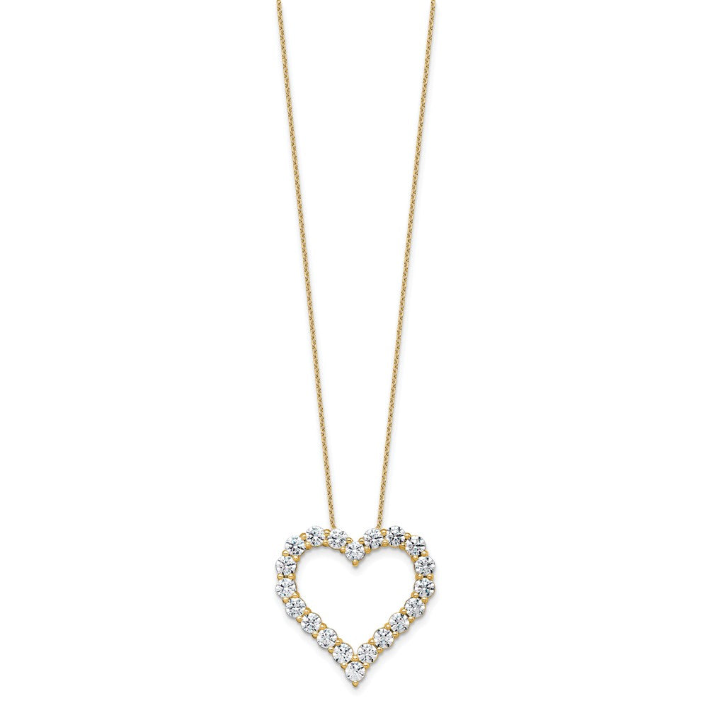 14k 4ct Lab Grown Diamond VS+ F+ Complete 18in Heart Necklace
