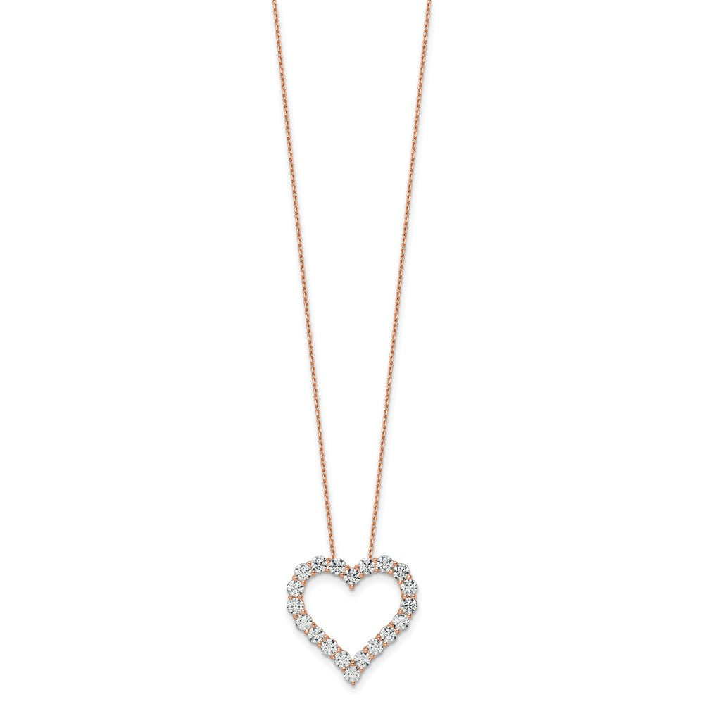 14kr 3ct Lab Grown Diamond VS/SI+ G+ Complete 18in Heart Necklace