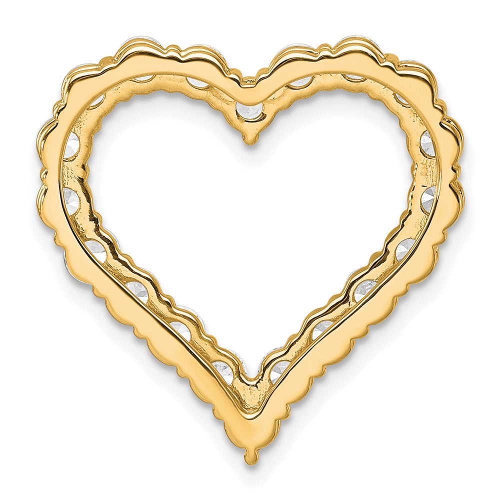 14k 3ct Lab Grown Diamond VS+ F+ Comp Heart Chain Slide