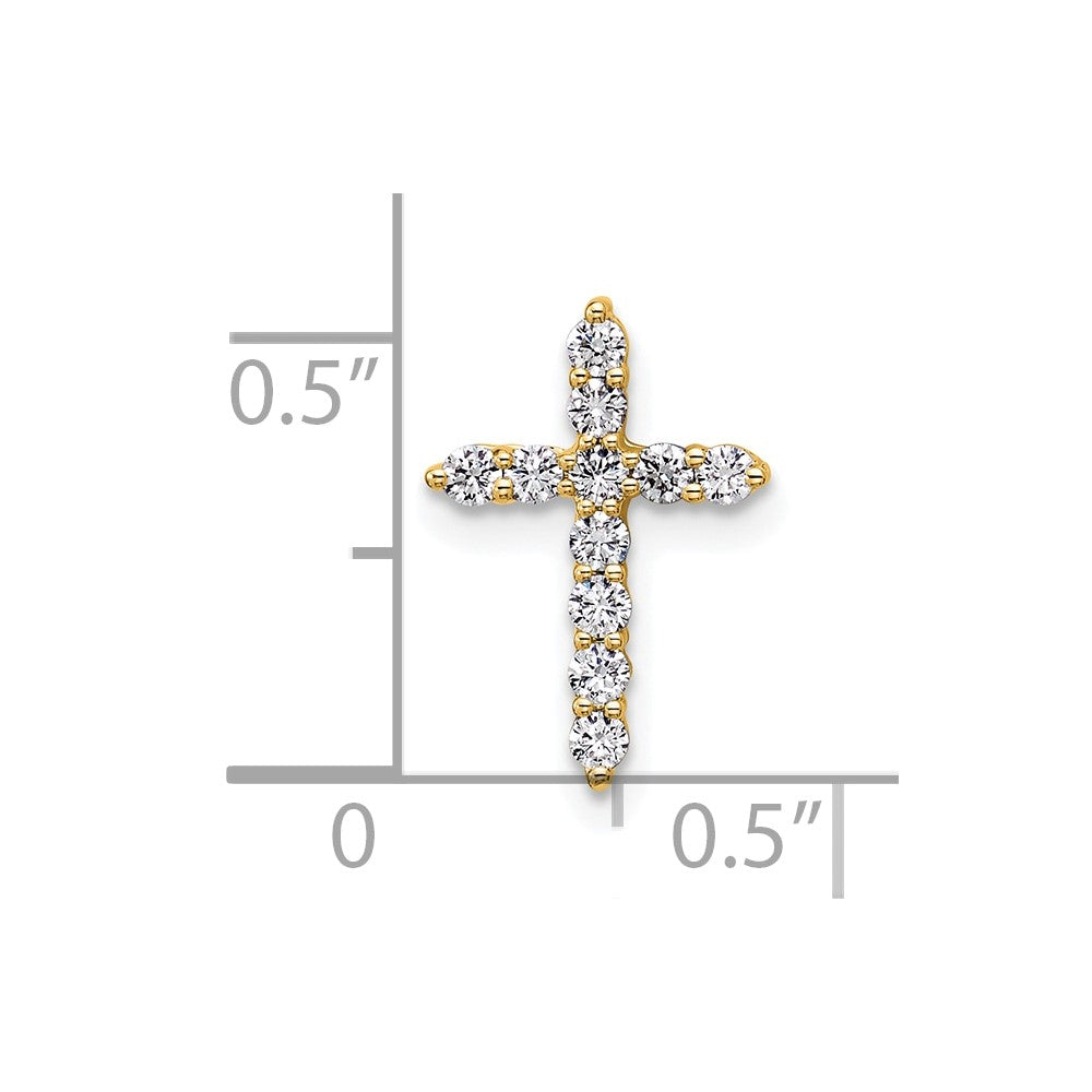 14k 1/5ct Lab Grown Diamond VS/SI+ G+ Comp Cross Chain Slide Pendant