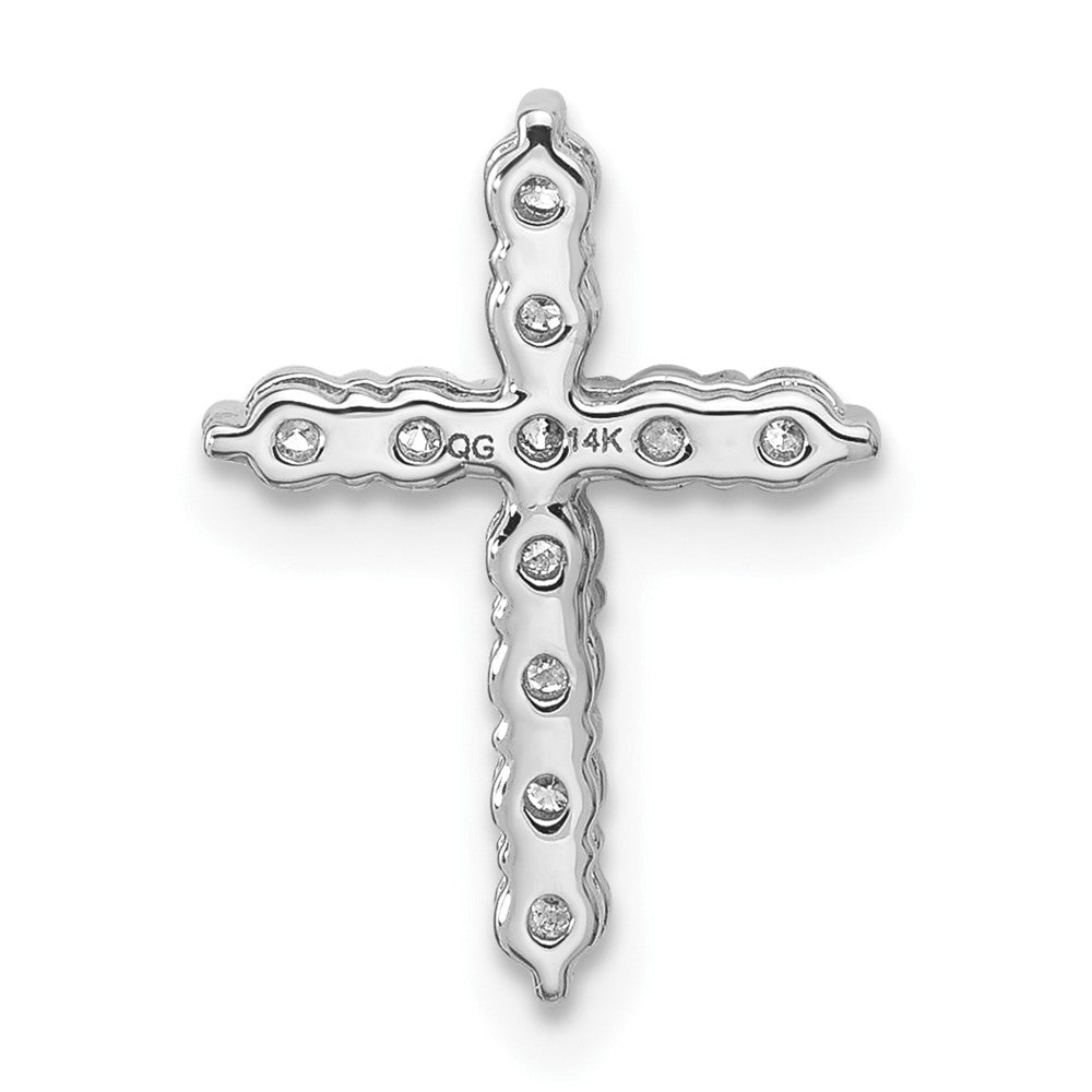 14kw 1/3ct Lab Grown Diamond VS+ F+ Comp Cross Chain Slide Pendant