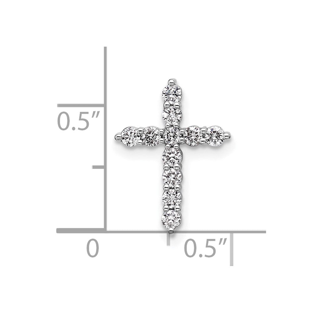 14kw 1/3ct Lab Grown Diamond VS/SI+ G+ Comp Cross Chain Slide Pendant