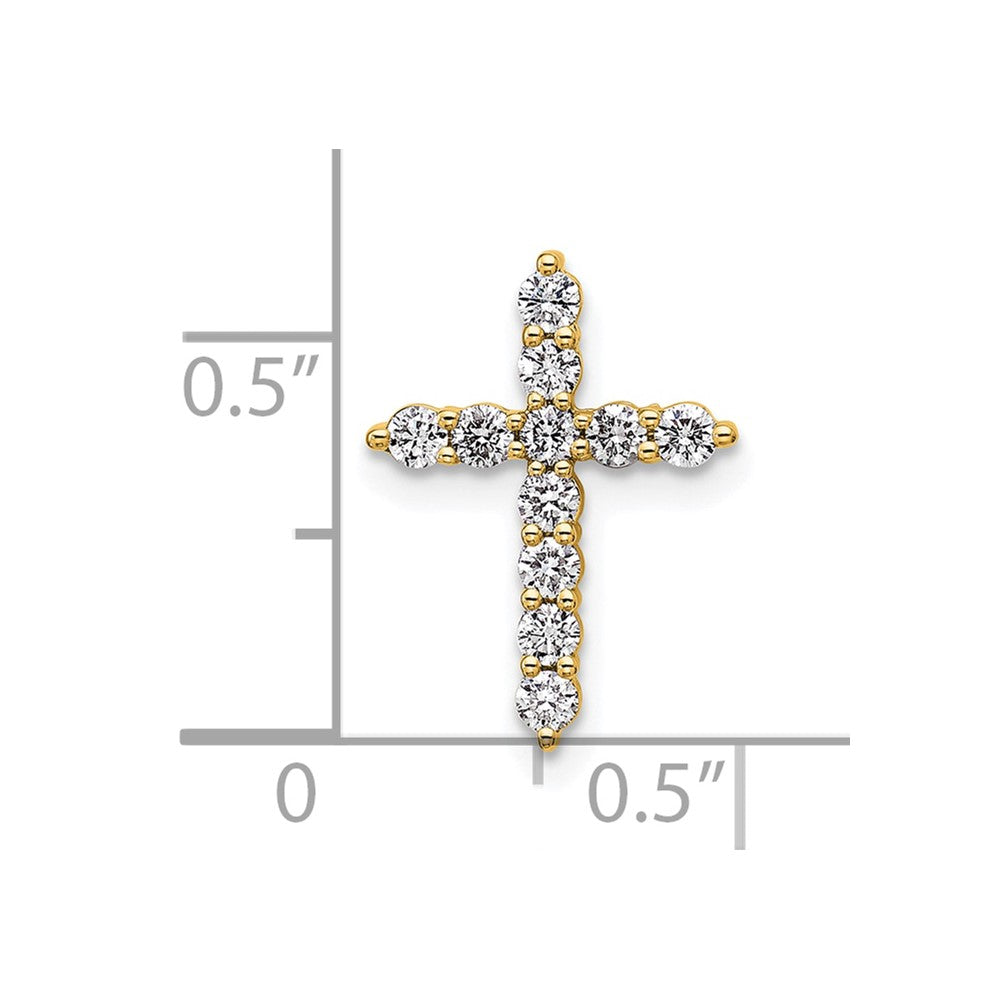 14k 1/3ct Lab Grown Diamond VS/SI+ G+ Comp Cross Chain Slide Pendant