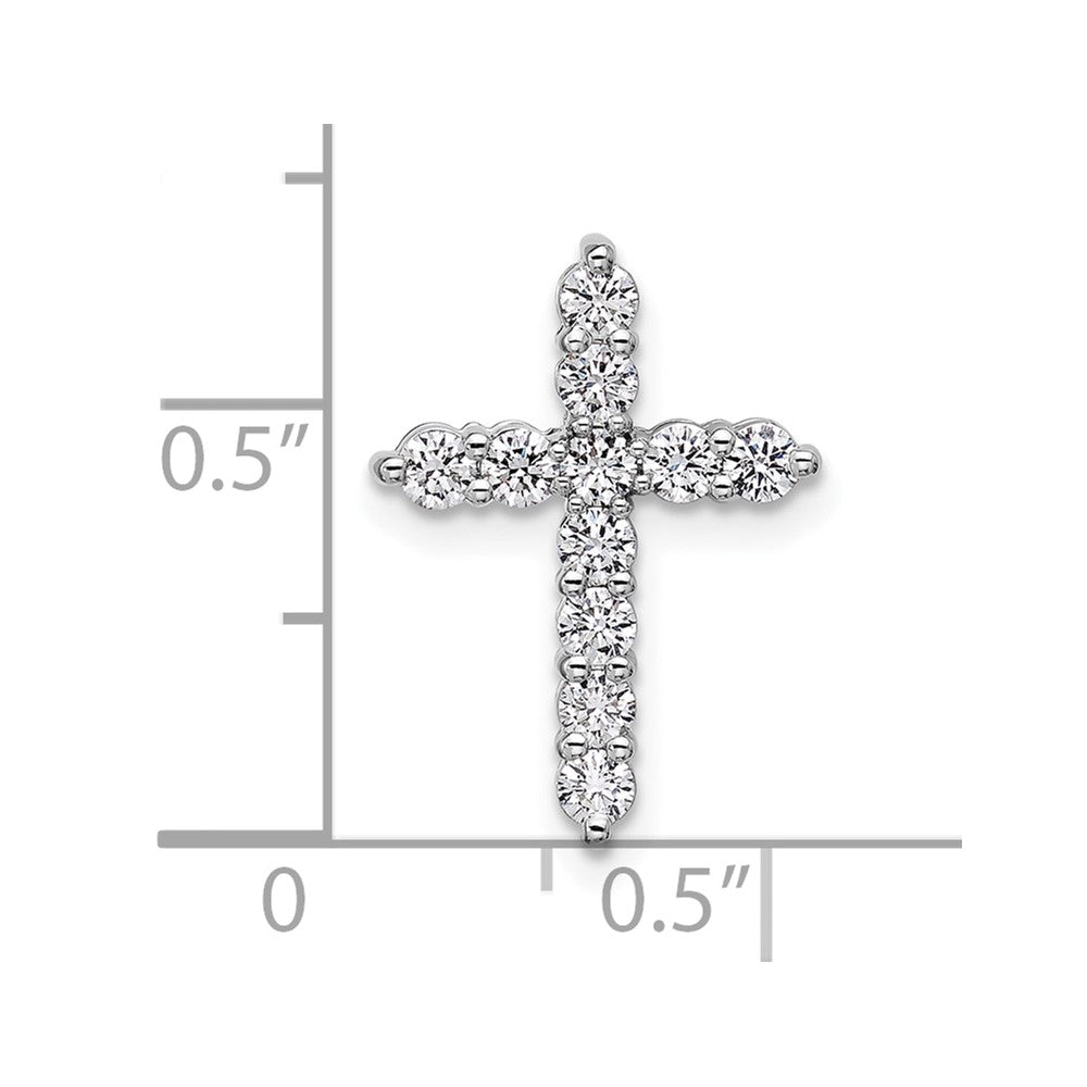 14kw 1/2ct Lab Grown Diamond VS/SI+ G+ Comp Cross Chain Slide Pendant