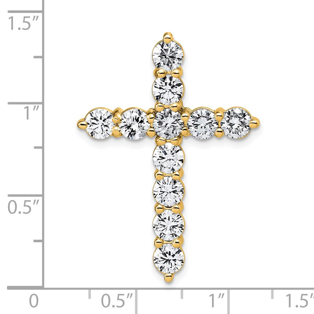 14k 4ct Lab Grown Diamond VS+ F+ Comp Cross Chain Slide Pendant