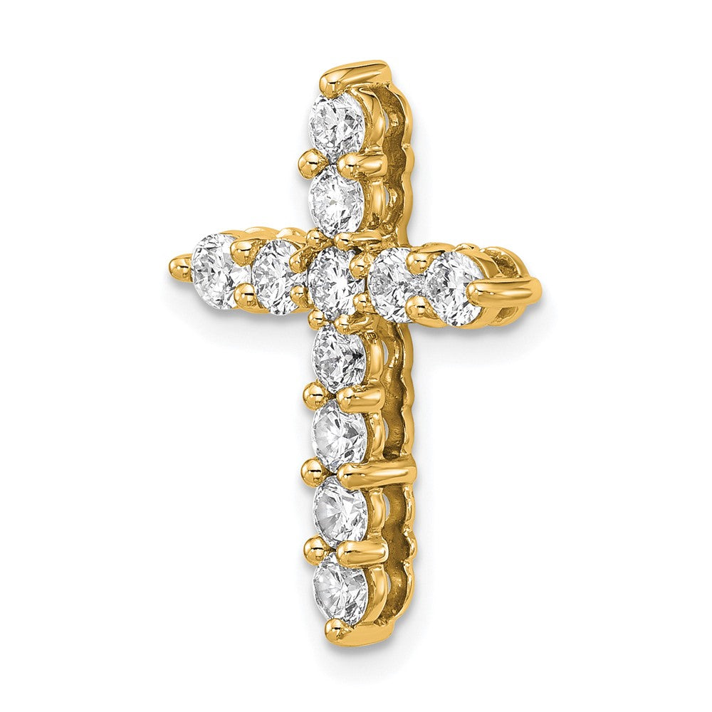 14k 1ct Lab Grown Diamond VS/SI+ G+ Comp Cross Chain Slide Pendant