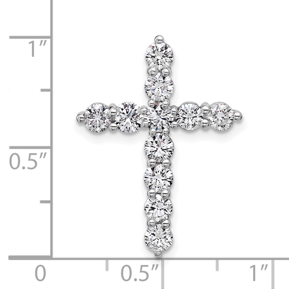 14kw 1 1/2ct Lab Grown Diamond VS/SI+ G+ Comp Cross Chain Slide Pendant