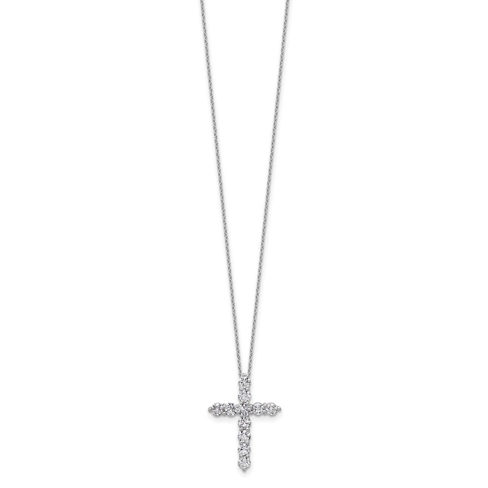 14kw 1 1/2ct Lab Grown Dia VS/SI+ G+ Comp 18in Cross Pendant Necklace