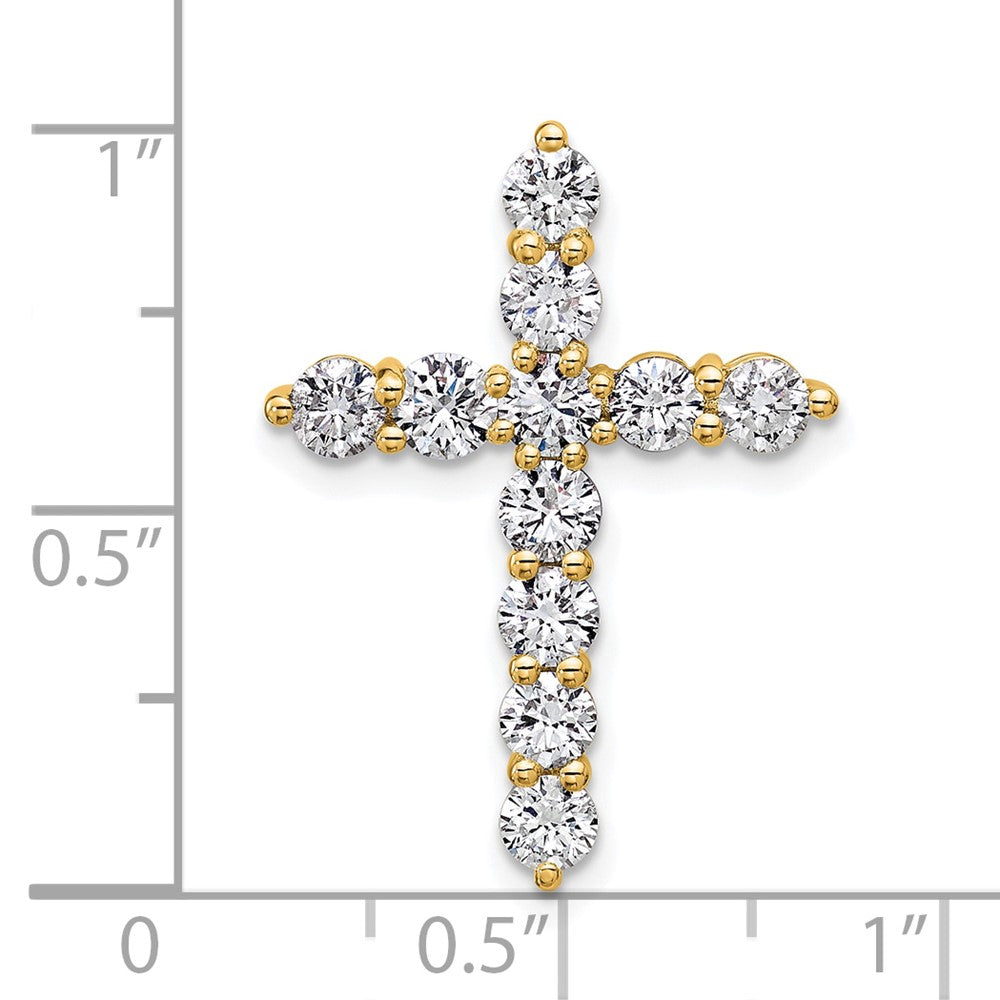 14k 1 1/2ct Lab Grown Diamond VS/SI+ G+ Comp Cross Chain Slide Pendant