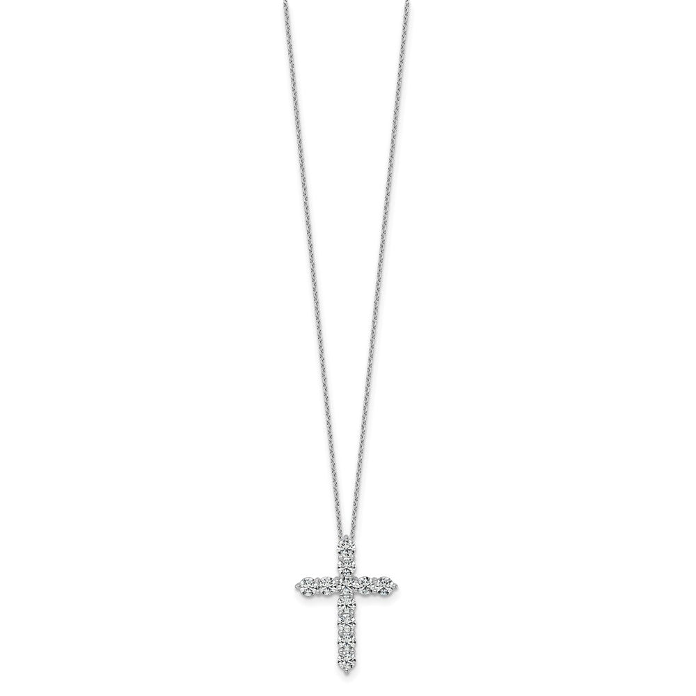 14kw 2ct Lab Grown Diamond VS+ F+ Comp 18in Cross Pendant Necklace