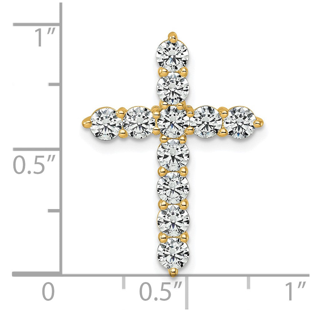14k 2ct Lab Grown Diamond VS/SI+ G+ Comp Cross Chain Slide Pendant