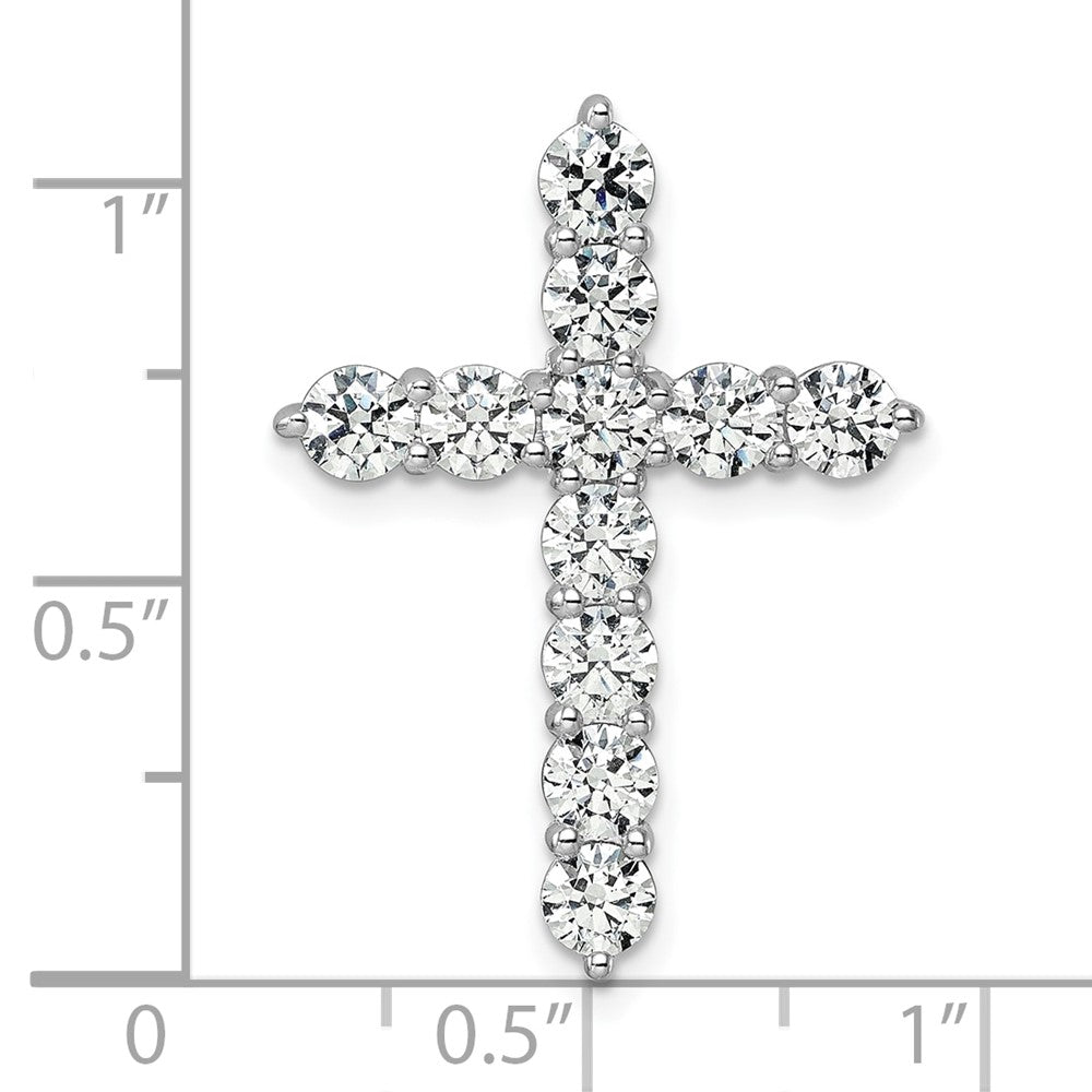14kw 3ct Lab Grown Diamond VS/SI+ G+ Comp Cross Chain Slide Pendant