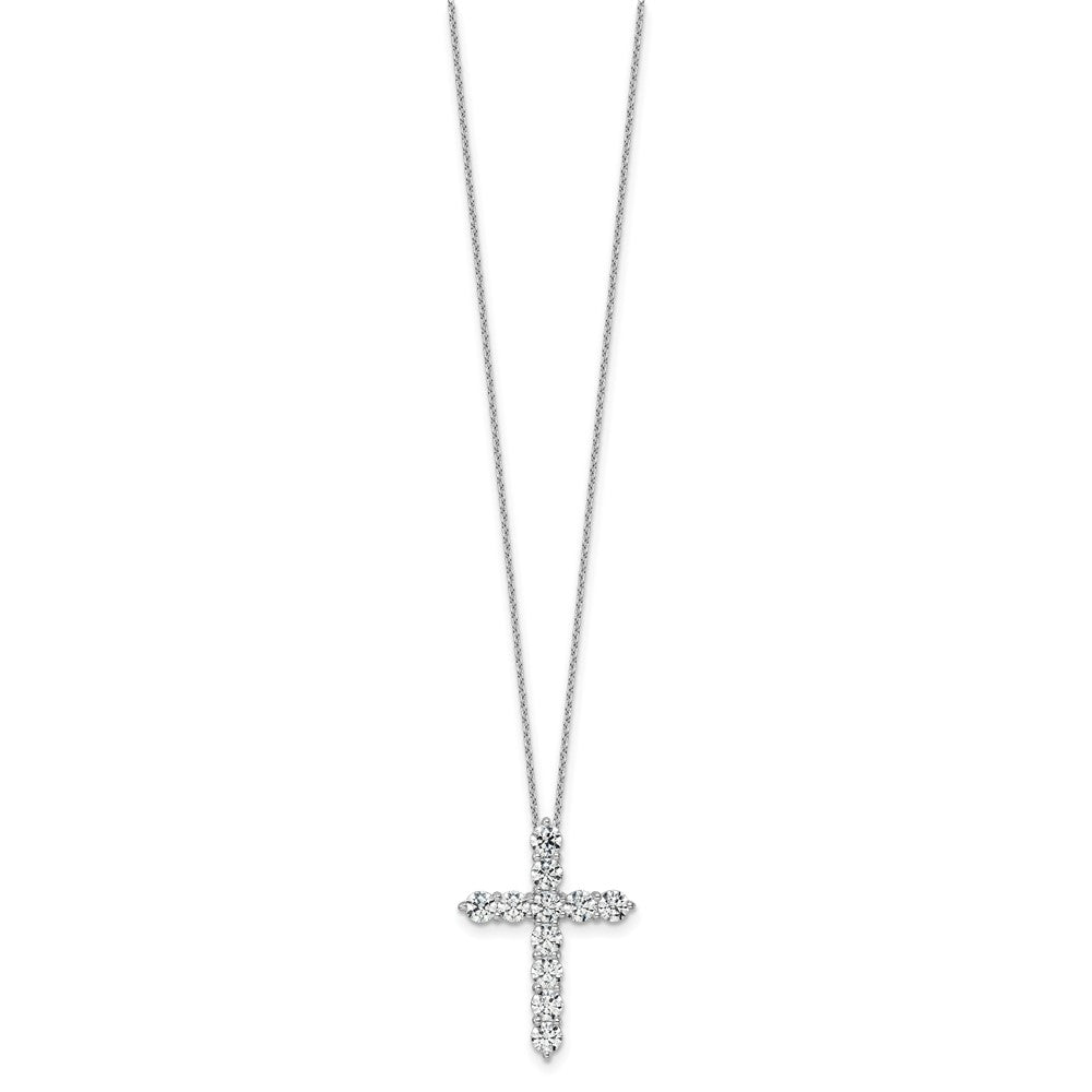 14kw 3ct Lab Grown Diamond VS+ F+ Comp 18in Cross Pendant Necklace