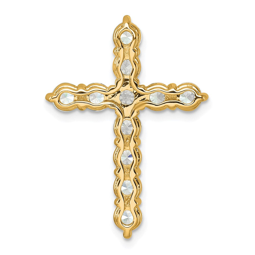 14k 3ct Lab Grown Diamond VS+ F+ Comp Cross Chain Slide Pendant